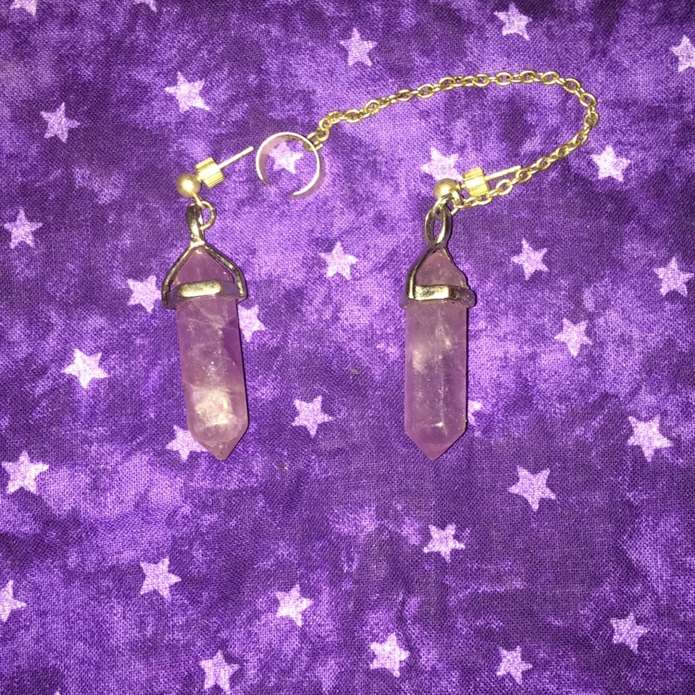 Amethyst crystal earrings